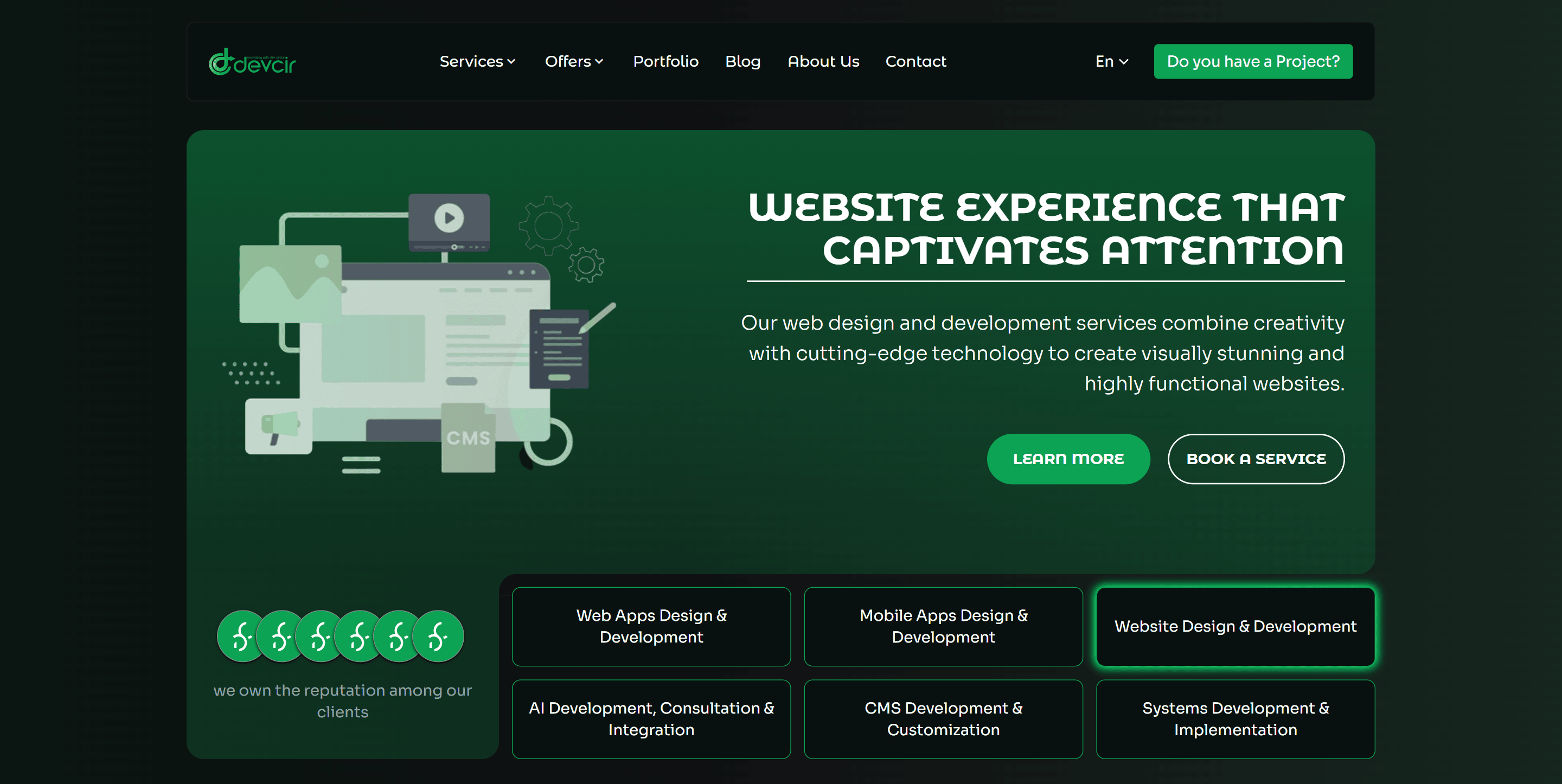 Website Home page Screen Shot